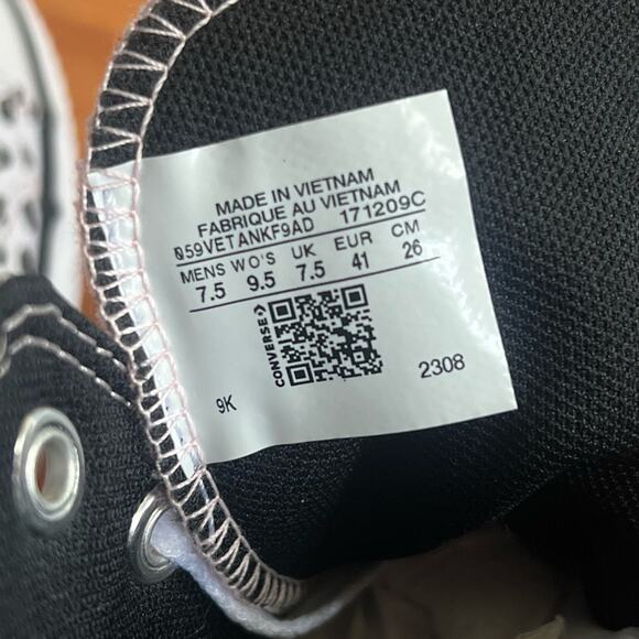 NEW Womens Size 9.5 Converse Chuck Taylor Dalmatian High Top Lift Platform Shoe - Picture 8 of 9